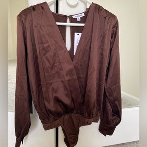 Steve Madden Coffee Body Suit M ☕️🍂